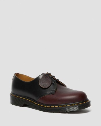 Dr Martens 1461 Made In England Horween Oxfordky Damske Čierne Bordove | 8367-DQKAL